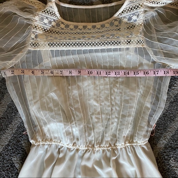 SOLD Vintage Sheer Puff Sleeve Dress - Picture 13 of 16
